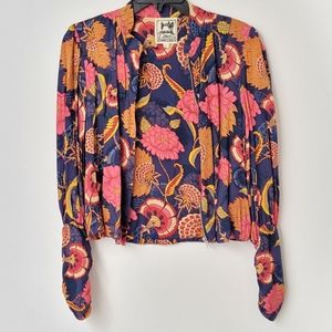 Blue, Pink & Orange Bold Print Jacket